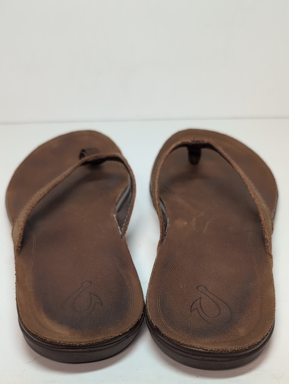 Olukai Aukai beach flip flop brown leather sandal women's size 7 EU 37 - Picture 4 of 14